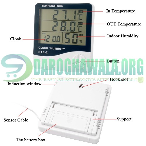 Generic LCD Digital Temperature Humidity Meter HTC-2 Home Indoor