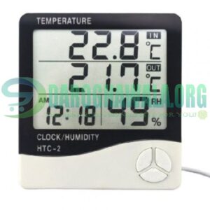 HTC-2 Digital LCD Temperature Humidity Meter Indoor / Outdoor Room  Thermometer Clock Hygrometer with sensor Greenhouse Room Indoor Thermometer  Monitor Clock Beep , Egg Incubator , Fish Tank Temperature Controlling