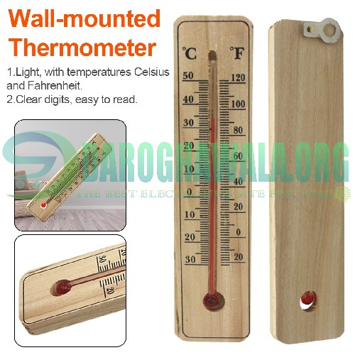  Aisoway Wooden Thermometers Wall-Mounted Direct Type