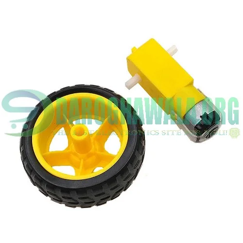 Smart Robot Car Tyre Wheel Gear Motor Set DC 3-6V In Pakistan