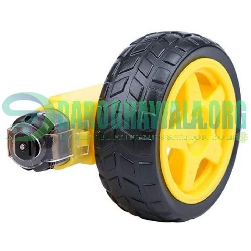 Smart Robot Car Tyre Wheel Gear Motor Set DC 3-6V In Pakistan