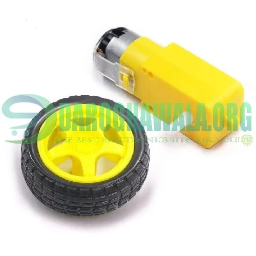 Smart Robot Car Tyre Wheel Gear Motor Set DC 3-6V In Pakistan