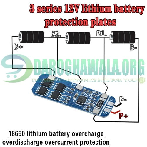 HX-3S-1 Lithium Battery 3S 12V 10A BMS PCB Battery Charge Protection Board  For 18650 Cells In Pakistan