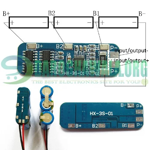 HX-3S-1 Lithium Battery 3S 12V 10A Charge Protection Board BMS PCM for 18650 Li-ion Cells Charging In Pakistan