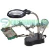 Helping Hand Clip Desktop LED Light Magnifier Glass with Soldering Stand 3.5X 12X in Pakistan
