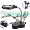 Helping Hand Clip Desktop LED Light Magnifier Glass with Soldering Stand 3.5X 12X in Pakistan