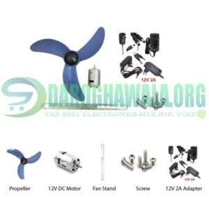 DIY 10 Inch 3 Blade 12V DC Fan With Power Supply In Pakistan