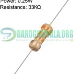 33K Ohm 14 Watt 5% Carbon Film Resistor Through Hole In Pakistan