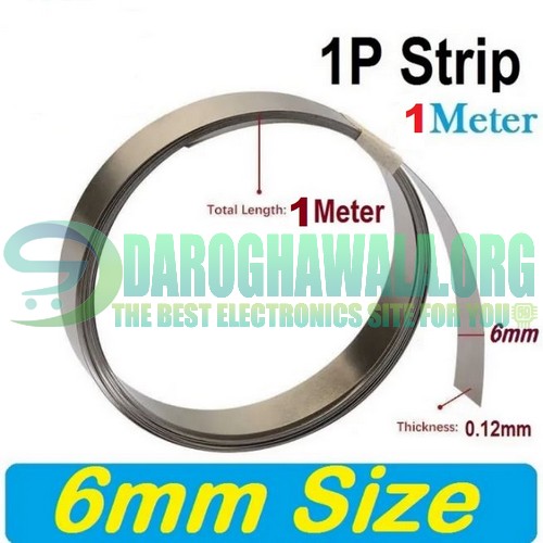 Pure Nickel Strip 1 Meter 0.12mm x 6mm Nickel Tap For 18650 Cell Battery In Pakistan