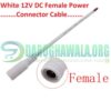 White 12v DC Female Power Plug Connector Cable Wire For LED Light In Pakistan