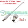 White 12v DC Male Power Plug Connector Cable Wire For LED Light In Pakistan