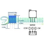 200R Ohm 3296W Multiturn Trimmer Potentiometer Variable Resistor In Pakistan