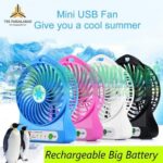 Mini Portable 3 Speed Fan with Light -Operated Fan With 18650 cell in Pakistan