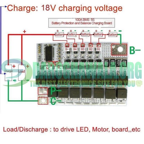 1S 5A 3.7V 18650 Li-ion Lithium Battery BMS Circuit Round