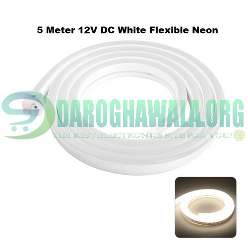 5 Meter DC 12V White Neon Flexible Strip Light Rope Light Waterproof For Decoration In Pakistan