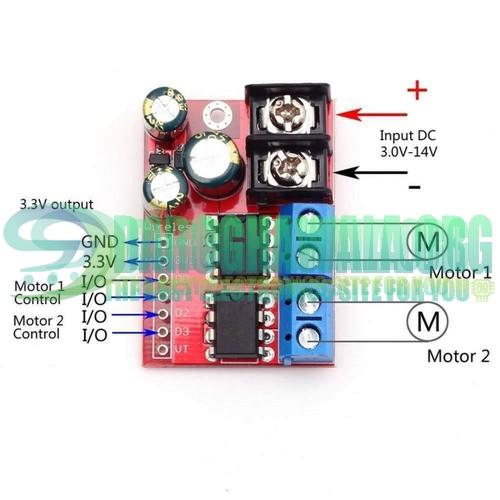 5A Dual Motor Drive Module Reverse PWM Speed Regulation Double H Bridge ...