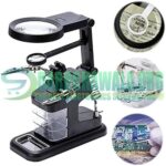 TE-803 Magnifying Glass 10 LED Light Lens Auxiliary Clip Magnifier With Soldering Stand In Pakistan