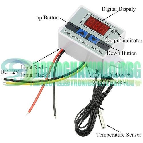 XH-W3001 DC 12V Digital Temperature Controller Thermostat In Pakistan