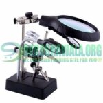 MG16129-C 3In1 Magnifier 5 LED Helping Hand Soldering Iron Stand Magnifying Glass In Pakistan