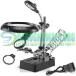 MG16129-C 3In1 Magnifier 5 LED Helping Hand Soldering Iron Stand Magnifying Glass In Pakistan