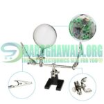 TE-805 Adjustable Helping Hand Soldering Stand Glass Lens 2.5X Magnifier Alligator Clip In Pakistan