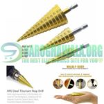 3Pcs HSS Titanium Coated Step Drill Bit Set In Pakistan