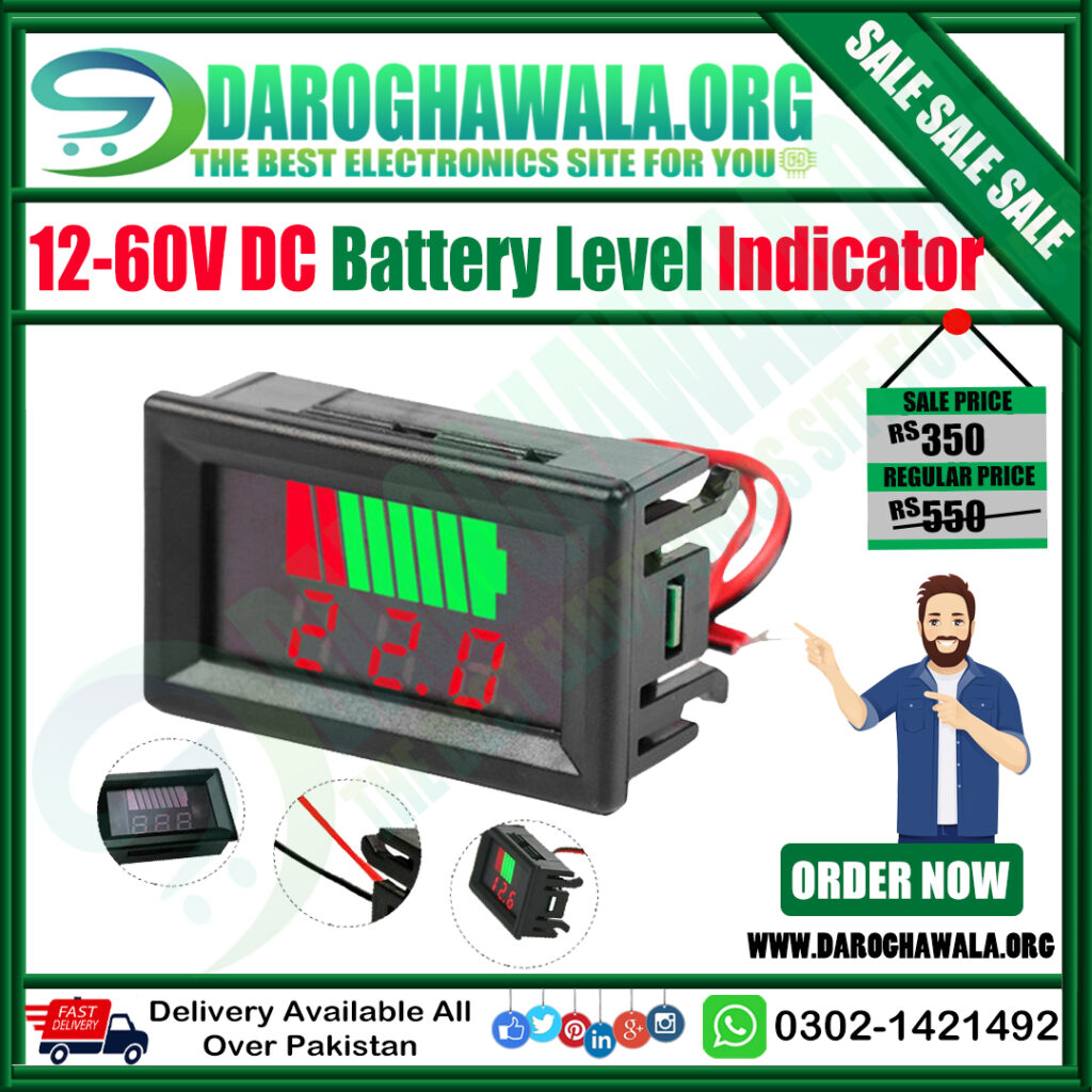 DC Battery Level Indicator 12 to 60V Volte Meter In Pakistan