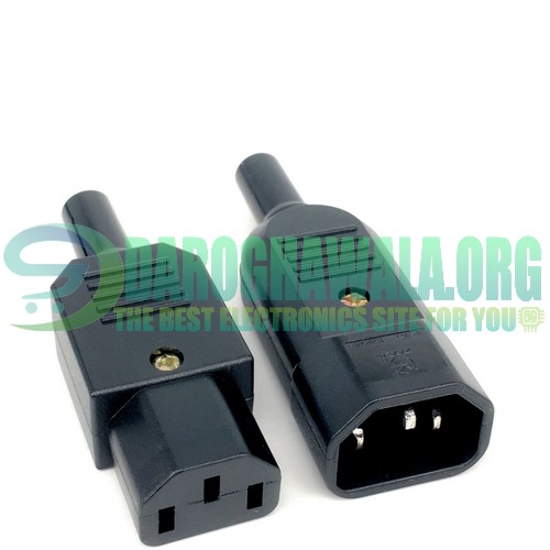 IEC Straight Cable Connector C13 C14 10A 250V Female Male Plug 3 Pin AC  Socket