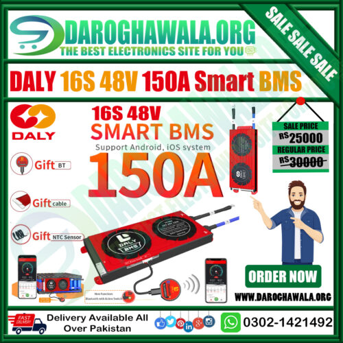 DALY Smart BMS 16S 48V 150A LiFePO4 Battery With BT Bluetooth Module In Pakistan