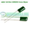 MYLAR 400V 2A104J GREEN Color Mylar Polyester Film Capacitor in Pakistan