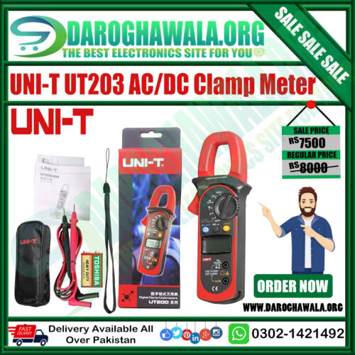 UNI-T UT203 Digital AC DC Clamp Meter Multimeter Ammeter In Pakistan