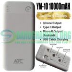 YM-10 10000mAh Power Bank Innovative Polymer Power Bank In Pakistan