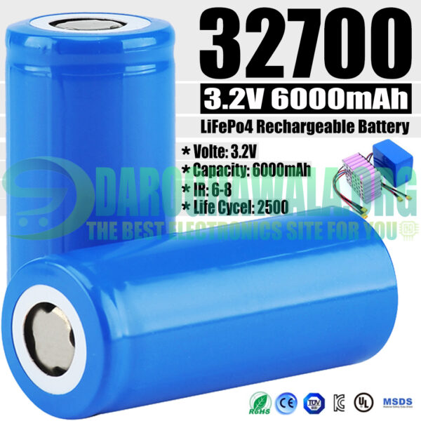 A Grade Brand New 32700 Cell Battery 3.2V 6000mAh LiFePo4 Battery In Pakistan