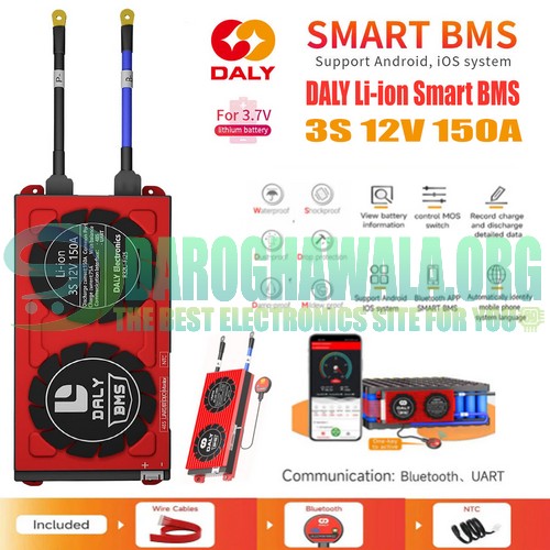 DALY Smart BMS 3S 12V 150A Lithium ion BMS In Pakistan