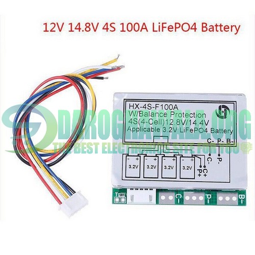 HX-4S-B100A 4S 3.2V 100A BMS For 14.4v LiFePo4 Battery Pack In Pakistan