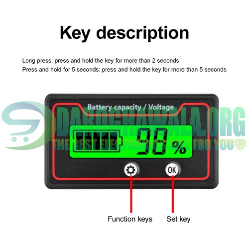 8V-100V Battery Capacity Monitor Indicator Car Motorcycle Digital Voltmeter 