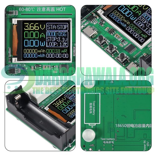2 Channel Lithium Battery Charge Discharge Capacity Tester Module 