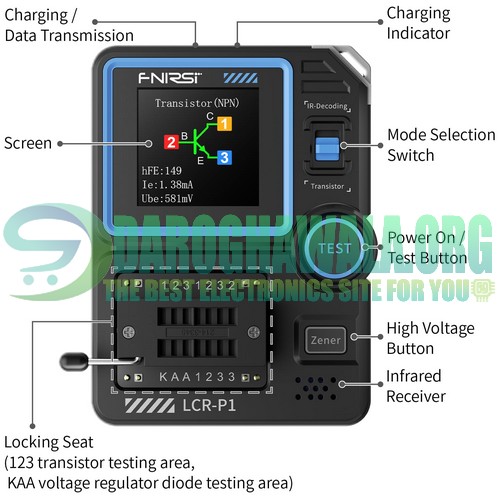 FNIRSI LCR P1 Multifunction Component Tester Transistor Tester In Pakistan 