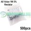 All Value of 1W 1 Watt 1/2W Resistance 5% Carbon Film Resistor 500pcs Packet In Pakistan